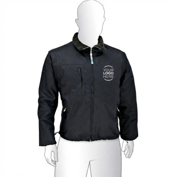 Giubbino personalizzabile con maniche staccabili blu e fodera in pile