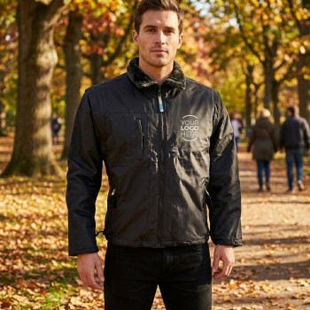 Giubbino personalizzabile con maniche staccabili blu e fodera in pile