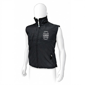 Giubbino personalizzabile con maniche staccabili blu e fodera in pile