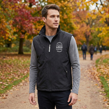 Giubbino personalizzabile con maniche staccabili blu e fodera in pile