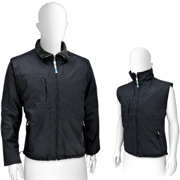 Giubbino personalizzabile con maniche staccabili blu e fodera in pile