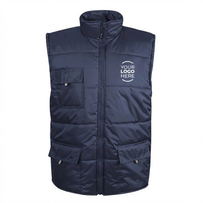 Giubbino smanicato personalizzabile in poliestere pongee con zip removibile