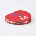 Glow Heart specchietto personalizzato doppio in PU con chiusura magnetica