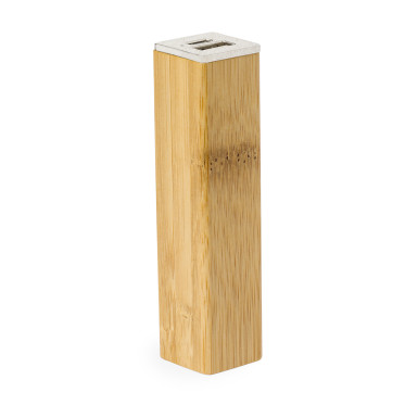 Batteria ausiliaria personalizzabile in bambù 2200 mAh con USB e Type-C