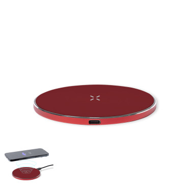 Caricatore wireless personalizzabile 15 W in alluminio riciclato