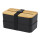 Set lunch box personalizzabile con coperchio in bambù e scomparto portaposate