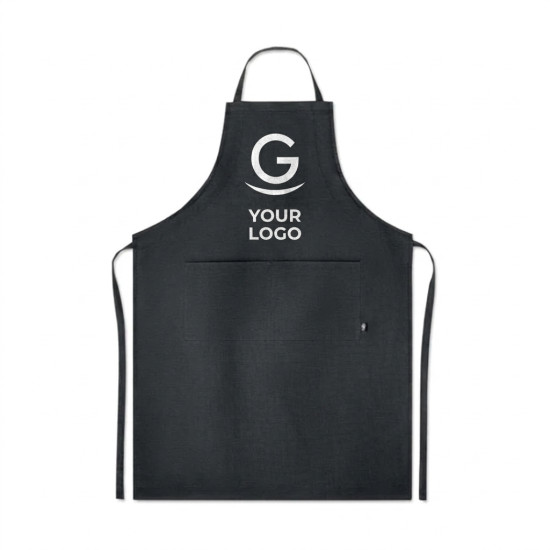 Grembiule da cucina personalizzabile in canapa 100% naturale con tasche