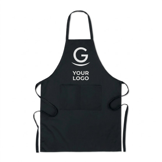 Grembiule personalizzabile in cotone organico 200gr con tasche frontali