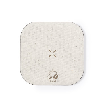 Caricatore wireless personalizzabile eco-friendly con cavo USB-C e base antiscivolo