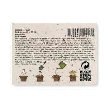 Blocchetti fogli adesivi personalizzati con logo - GROW ME - Set memo con semi