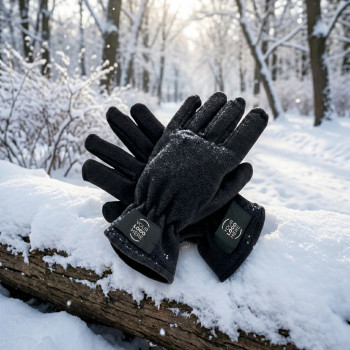 Guanti in pile personalizzabili con elastico e targhetta sul dorso