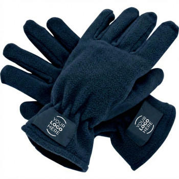 Guanti in pile personalizzabili con elastico e targhetta sul dorso