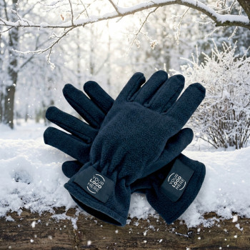 Guanti in pile personalizzabili con elastico e targhetta sul dorso