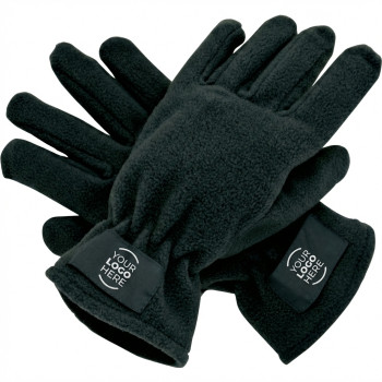 Guanti in pile personalizzabili con elastico e targhetta sul dorso