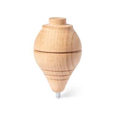 Trottola in legno massiccio con corda in cotone 120 cm personalizzabile