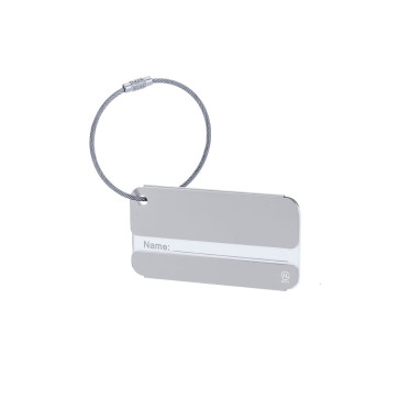 Identificatore di valigie personalizzabile in alluminio riciclato con corda inox
