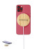 Caricabatterie wireless personalizzabile in bambù con magnete adesivo 3M