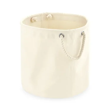 Cesta personalizzabile in cotone canvas 100% Westford Mill con manici in corda