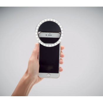Gadget per smartphone personalizzato con logo - HELIE - Anello luminoso per selfie