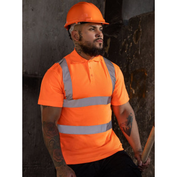 T-shirt alta visibilità personalizzate - Hi-Viz Poly-Cotton Polo