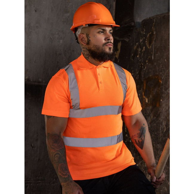 T-shirt alta visibilità personalizzate - Hi-Viz Poly-Cotton Polo