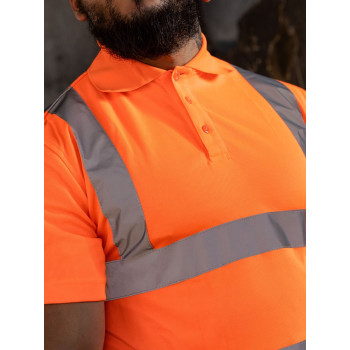 T-shirt alta visibilità personalizzate - Hi-Viz Poly-Cotton Polo