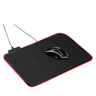 Tappetino da gaming personalizzabile bordo LED multicolore con base antiscivolo