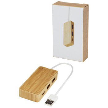Gadget pc personalizzati con logo - Hub USB in bambù Tapas