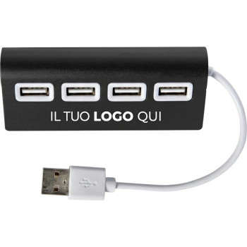Hub USB personalizzabile Impression corpo in alluminio 4 porte