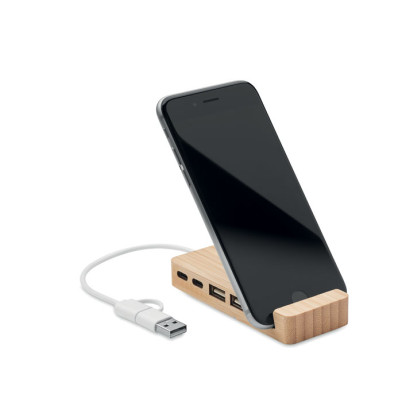 HUBSTAND - Hub USB a 4 porte in bamboo