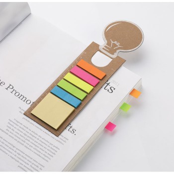 Blocchetti fogli adesivi personalizzati con logo - IDEA - Segnalibro con riga e adesivi