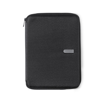 Portadocumenti personalizzabile con chiusura a zip e blocco fogli removibile