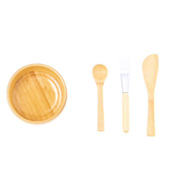 Set applicatori maschera viso personalizzabile in bambù naturale