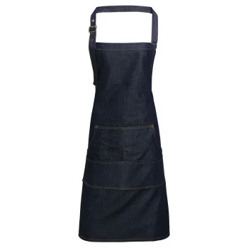 Abbigliamento da Lavoro Personalizzato con Logo - Jeans Stitch Denim Bib Apron