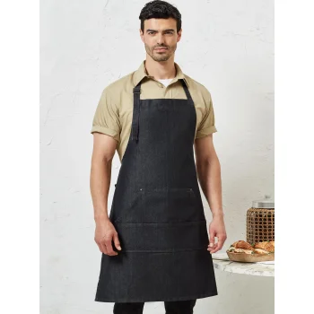 Abbigliamento da Lavoro Personalizzato con Logo - Jeans Stitch Denim Bib Apron