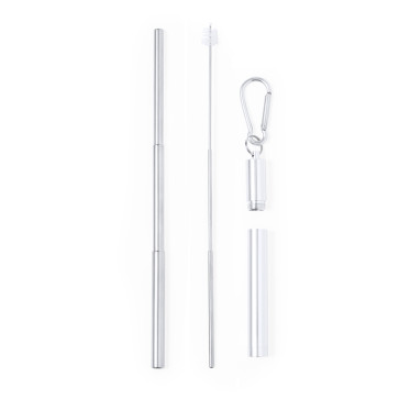 Cannuccia riutilizzabile estensibile in acciaio inox con boccaglio in silicone