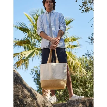 Shopper personalizzate con logo - Jute Base Canvas Tote