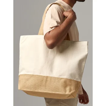 Borse shopper juta personalizzate con logo - Jute Base Canvas Tote XL