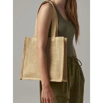 Borse shopper juta personalizzate con logo - Jute Compact Tote