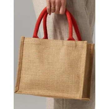 Borse shopper juta personalizzate con logo - Jute Mini Gift Bag