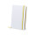 Block notes personalizzabile con copertina rigida soft-touch bianco e dorso colorato