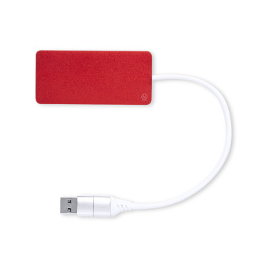 Usb 2.0 multifunzione personalizzabile in alluminio riciclato con doppio ingresso Usb/Type-C