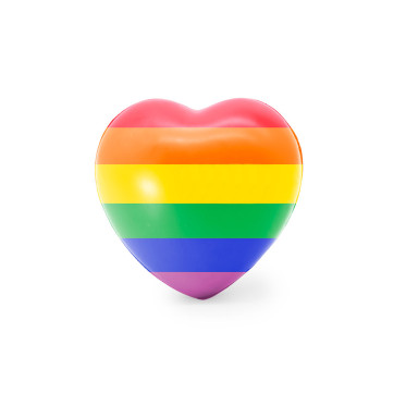 Antistress personalizzabile cuore in PU lucido design Rainbow