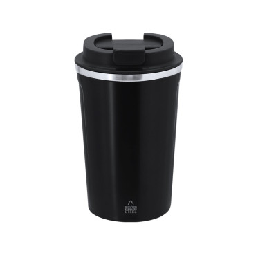 Bicchiere termico personalizzato in acciaio inox riciclato 400 ml con coperchio BPA