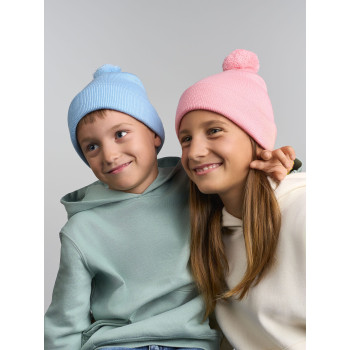Cappellini bambino personalizzati con logo - Kid Wind-S With Pompom