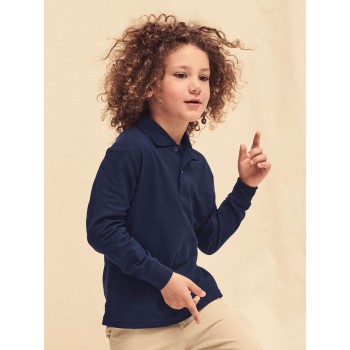 Polo maniche lunghe bambino personalizzate con logo - Kids 65/35 Long Sleeve Polo