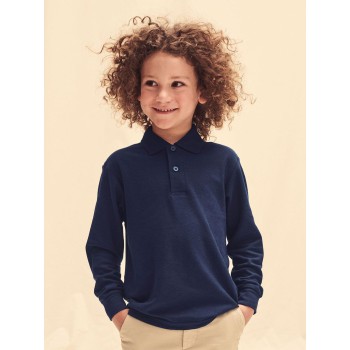 Polo maniche lunghe bambino personalizzate con logo - Kids 65/35 Long Sleeve Polo