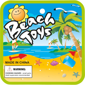 Giochi spiaggia personalizzati con logo - Kit giochi da spiaggia per bambini in PP riciclato Mateo