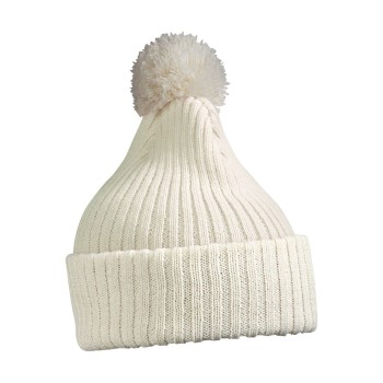 Knitted Cap with Pompon