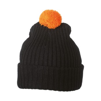Knitted Cap with Pompon